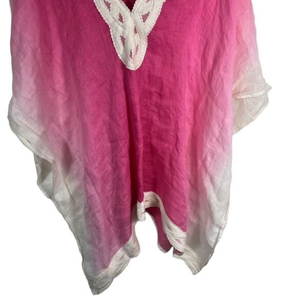 Soft Surroundings Linen Pink Ombre Kaftan Tunic - Picture 4 of 8